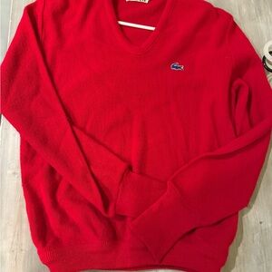Izod Men's Bright Red V-Neck Sweater